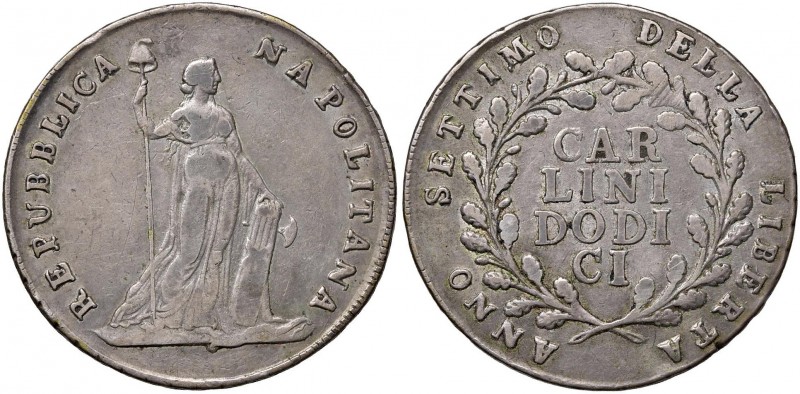 Napoli – Repubblica Napoletana (1799-1799) - 12 Carlini 1799 - MIR 413 C Con car...