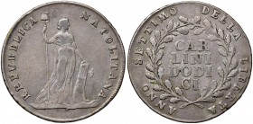 Napoli – Repubblica Napoletana (1799-1799) - 12 Carlini 1799 - MIR 413 C Con cartellino d'epoca del collezionista.
BB+