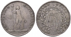 Napoli – Repubblica Napoletana (1799-1799) - 12 Carlini 1799 - MIR 413 C Variante Repubblica distante dal pileo. Con cartellino d'epoca del collezioni...