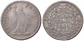 Napoli – Repubblica Napoletana (1799-1799) - 6 Carlini 1799 - MIR 414 RR Con cartellino d'epoca del collezionista.
QBB-BB
