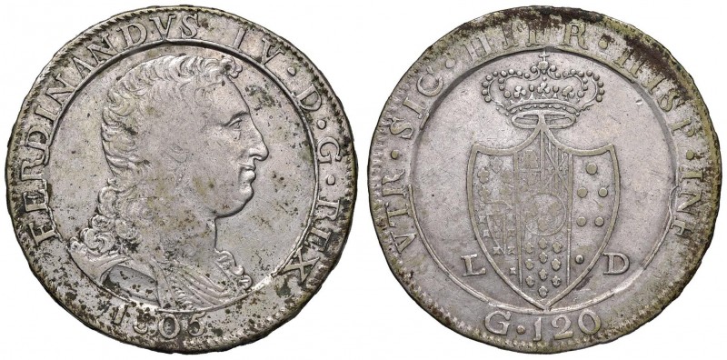 Napoli – Ferdinando IV di Borbone – Secondo periodo (1759-1816) - 120 Grana 1805...