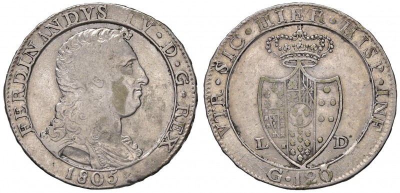 Napoli – Ferdinando IV di Borbone – Secondo periodo (1759-1816) - 120 Grana 1805...