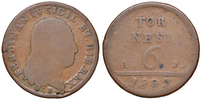 Napoli – Ferdinando IV di Borbone – Secondo periodo (1759-1816) - 6 Tornesi 1802...