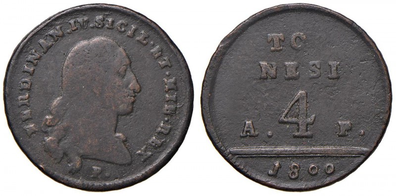 Napoli – Ferdinando IV di Borbone – Secondo periodo (1759-1816) - 4 Tornesi 1800...