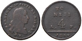 Napoli – Ferdinando IV di Borbone – Secondo periodo (1759-1816) - 4 Tornesi 1800 - MIR 427/1 RR Con cartellino d'epoca del collezionista.
BB