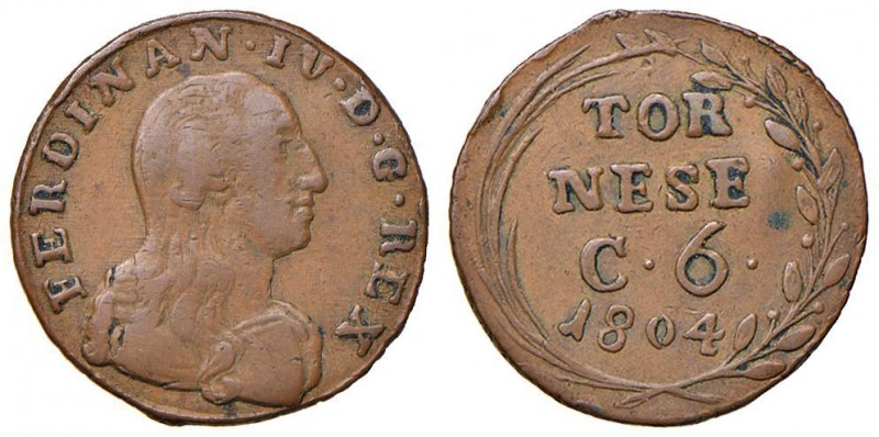 Napoli – Ferdinando IV di Borbone – Secondo periodo (1759-1816) - Tornese da 6 C...
