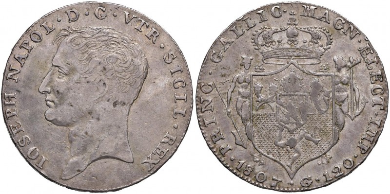 Napoli – Giuseppe Napoleone (1806-1808) - 120 Grana 1807 - MIR 433/1 R Con carte...