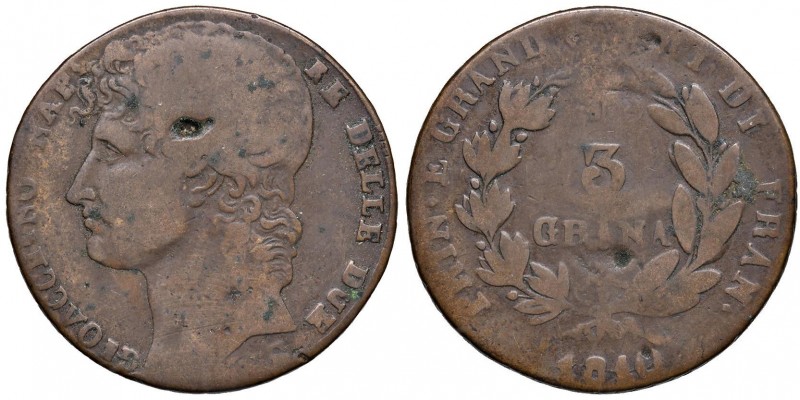 Napoli – Gioacchino Murat (1808-1815) - 3 Grana 1810 - MIR 435 C Mancanza al dri...