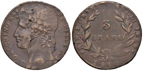 Napoli – Gioacchino Murat (1808-1815) - 3 Grana 1810 - MIR 435 C Segni deturpanti al dritto. Con cartellino d'epoca del collezionista.
qBB