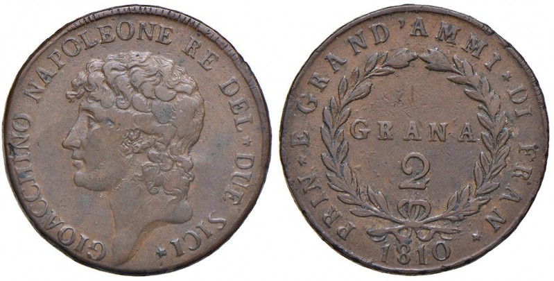 Napoli – Gioacchino Murat (1808-1815) - 2 Grana 1810 - MIR 437 C Variante con DE...