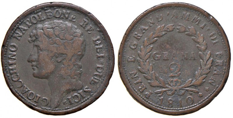 Napoli – Gioacchino Murat (1808-1815) - 2 Grana 1810 - MIR 437 C Variante con DE...