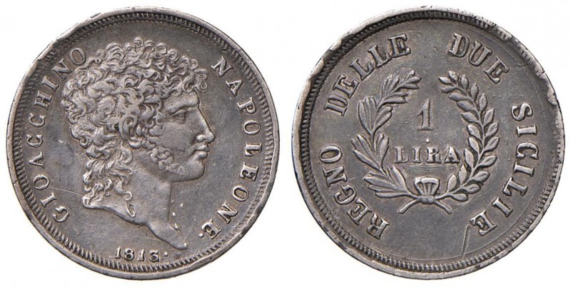 Napoli – Gioacchino Murat (1808-1815) - Lira 1813 - MIR 443/1 C Variante punto d...