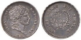 Napoli – Gioacchino Murat (1808-1815) - Lira 1813 - MIR 443/1 C Variante punto dopo la data. Minimi colpetti. Con cartellino d'epoca del collezionista...
