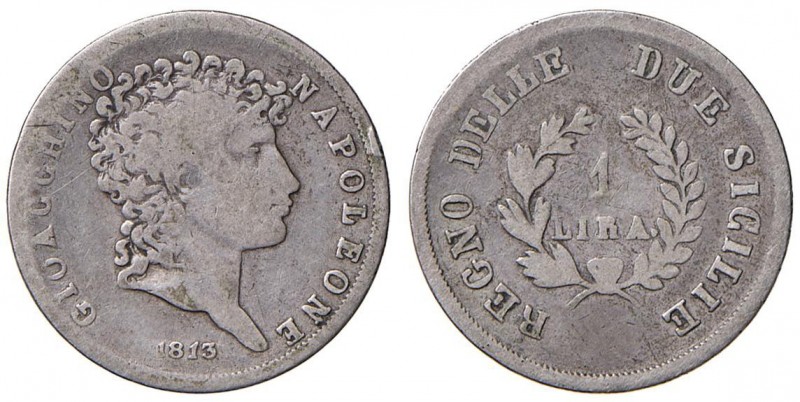 Napoli – Gioacchino Murat (1808-1815) - Lira 1813 - MIR 443/1 C Senza punto dopo...