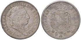 Napoli – Ferdinando I di Borbone (1816-1825) - 120 Grana 1817 - MIR 460 RR Reimpressa con la lettera R davanti alla data. Reimpressa su un 12 Carlini ...