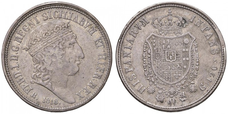 Napoli – Ferdinando I di Borbone (1816-1825) - 120 Grana 1818 - MIR 461/1 R Reim...