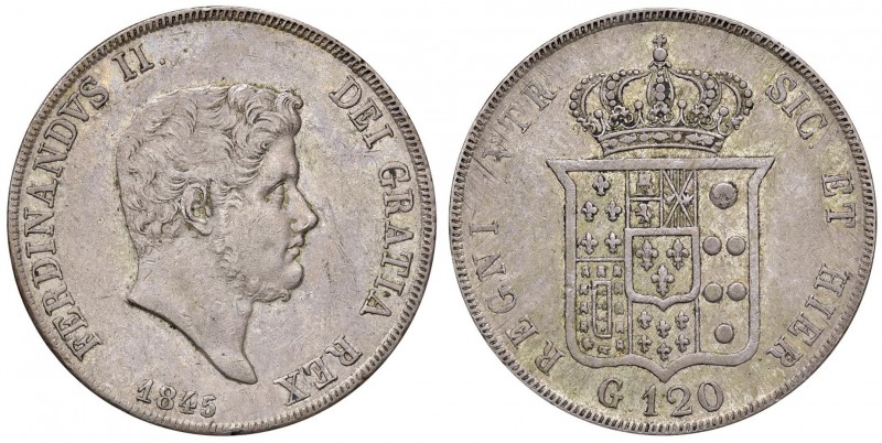 Napoli – Ferdinando II (1830-1859) - 120 Grana 1845 - MIR 501/5 NC Con cartellin...