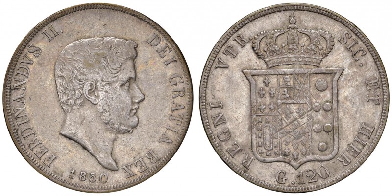 Napoli – Ferdinando II (1830-1859) - 120 Grana 1850 - MIR 501/13 C Con cartellin...