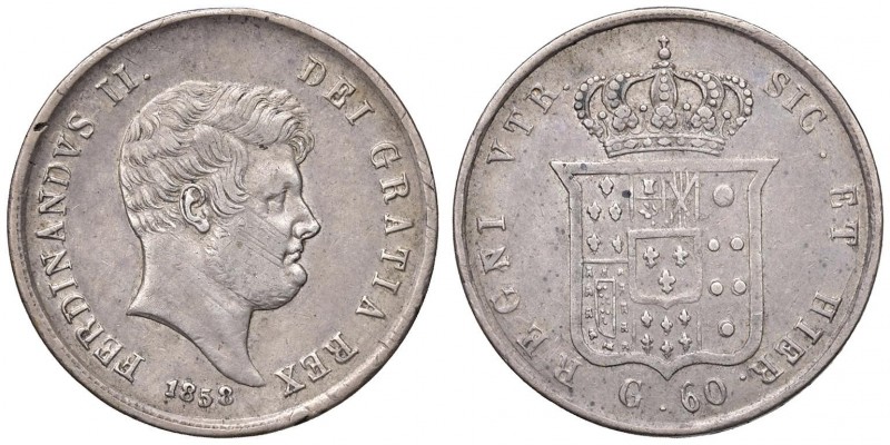 Napoli – Ferdinando II (1830-1859) - 60 Grana 1858 - MIR 507/11 R Con cartellino...