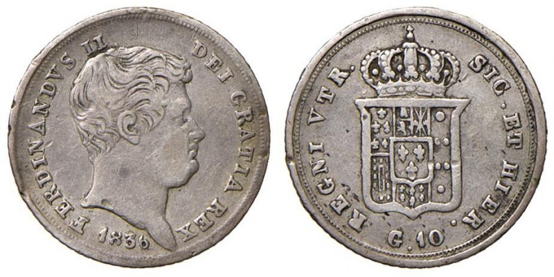 Napoli – Ferdinando II (1830-1859) - 10 Grana 1836 - MIR 512/1 C Con cartellino ...