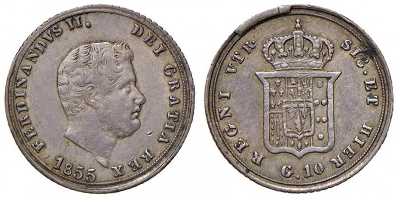 Napoli – Ferdinando II (1830-1859) - 10 Grana 1855 - MIR 514/6 C
BB-SPL