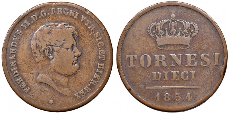 Napoli – Ferdinando II (1830-1859) - 10 Tornesi 1854 - MIR 521/3 RR Colpetti al ...