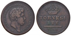 Napoli – Ferdinando II (1830-1859) - 2 Tornesi 1856 - MIR 528/12 C Con cartellino d'epoca del collezionista.
BB