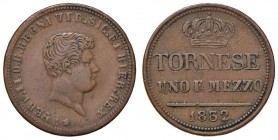 Napoli – Ferdinando II (1830-1859) - Tornese 1 e mezzo 1832 - MIR 529 RR Con cartellino d'epoca del collezionista.
BB-SPL
