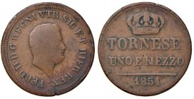 Napoli – Ferdinando II (1830-1859) - Tornese 1 e mezzo 1854 - MIR 531/4 C Con cartellino d'epoca del collezionista.
qBB