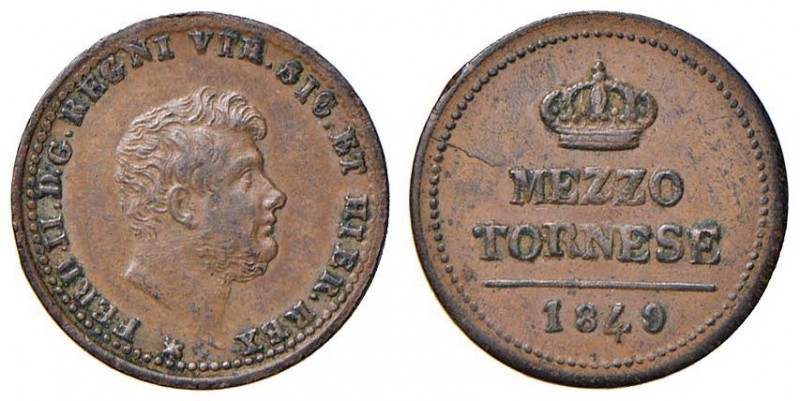 Napoli – Ferdinando II (1830-1859) - Mezzo Tornese 1849 - MIR 536/2 RR
qSPL