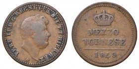 Napoli – Ferdinando II (1830-1859) - Mezzo Tornese 1849 - MIR 536/2 RR
qBB