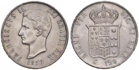 Napoli – Francesco II (1859-1860) - 120 Grana 1859 - MIR 537 C Con cartellino d'epoca del collezionista.
qFDC