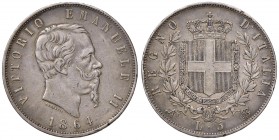Napoli -Vittorio Emanuele II (1861-1878) - 5 Lire 1864 - Gig. 35 R Colpetti al bordo. Con cartellino d'epoca del collezionista.
BB+