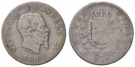 Napoli -Vittorio Emanuele II (1861-1878) - Lira 1862 - Gig. 62 R Con cartellino d'epoca del collezionista.
MB+