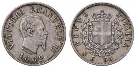 Napoli -Vittorio Emanuele II (1861-1878) - 50 Centesimi 1862 - Gig. 72 R Con cartellino d'epoca del collezionista.
BB-SPL