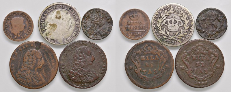 Napoli – Resto di collezione - Lotto composto da 5 monete -
Come da foto.