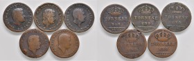 Napoli – Resto di collezione - Lotto composto da 5 monete -
Come da foto.
