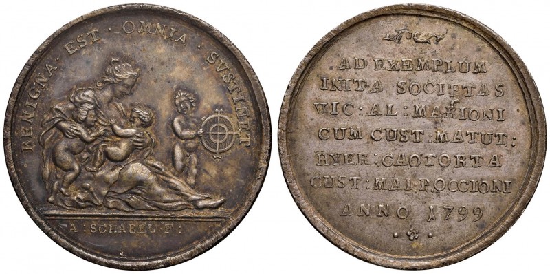 Venezia – Scuola Grande - Medaglia 1799 - RRR In argento. 4,10 cm. 27,86 grammi....