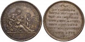 Venezia – Scuola Grande - Medaglia 1799 - RRR In argento. 4,10 cm. 27,86 grammi.
SPL
