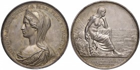 Ducato di Parma - Maria Luigia (1814-1847) - Medaglia 1842 - RRR In memoria della costruzione delle terme di Tabiano. In argento. 5,60 cm. 85,35 gramm...