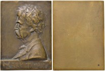 Mark Twain - Placchetta 1910 - C 75,77 grammi. Opus Gelli. 6,0 cm X 4,5 cm.
SPL