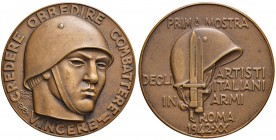 Regno d'Italia - Medaglia commemorativa Artisti italiani in armi 1942 - C 70,00 grammi. Opus Lorioli. Insignificante colpetto al bordo. 5,0 cm.
SPL+