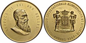 Belgio – Esposizione Anversa - Medaglia 1906 - C In bronzo dorato. 6,00 cm. 64,87 grammi.
SPL-FDC
