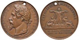 Francia – Napoleoene III - Medaglia - C In bronzo. Foro. Colpi. 5,00 cm. 60,00 grammi.
BB