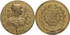 Francia – Camera di commercio - Medaglia - C In bronzo dorato. Colpi al bordo. 5,7 cm. 80,42 grammi.
BB-SPL