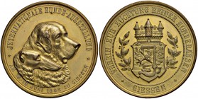 Germania – Mostra canina – Gissen - Medaglia 1898 - C Bronzo dorato. 4,50 cm. 45,11 cm.
qFDC