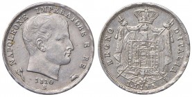 Bologna – Napoleone I Re d'Italia (1805-1814) - Lira 1810 - Gig. 153 RRR Secondo tipo, stelle in incuso. 
QSPL-SPL