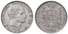 Bologna – Napoleone I Re d'Italia (1805-1814) - Lira 1812 - Gig. 158 R Secondo tipo, stelle in incuso, puntali aguzzi. 
SPL/SPL+