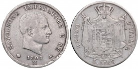 Milano – Napoleone I Re d'Italia (1805-1814) - 5 Lire 1808 - Gig. 103 C
qBB-BB