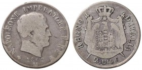 Milano – Napoleone I Re d'Italia (1805-1814) - 2 Lire 1807 - Gig. 125A RR
MB+